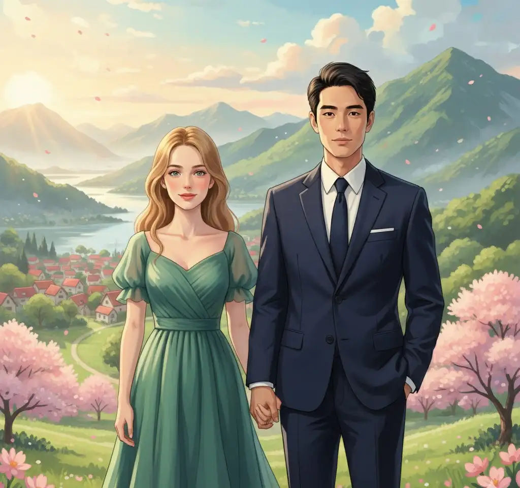 Ghibli Art Style AI Couple Photo Template Ghibli Art Style AI Couple Photo Template