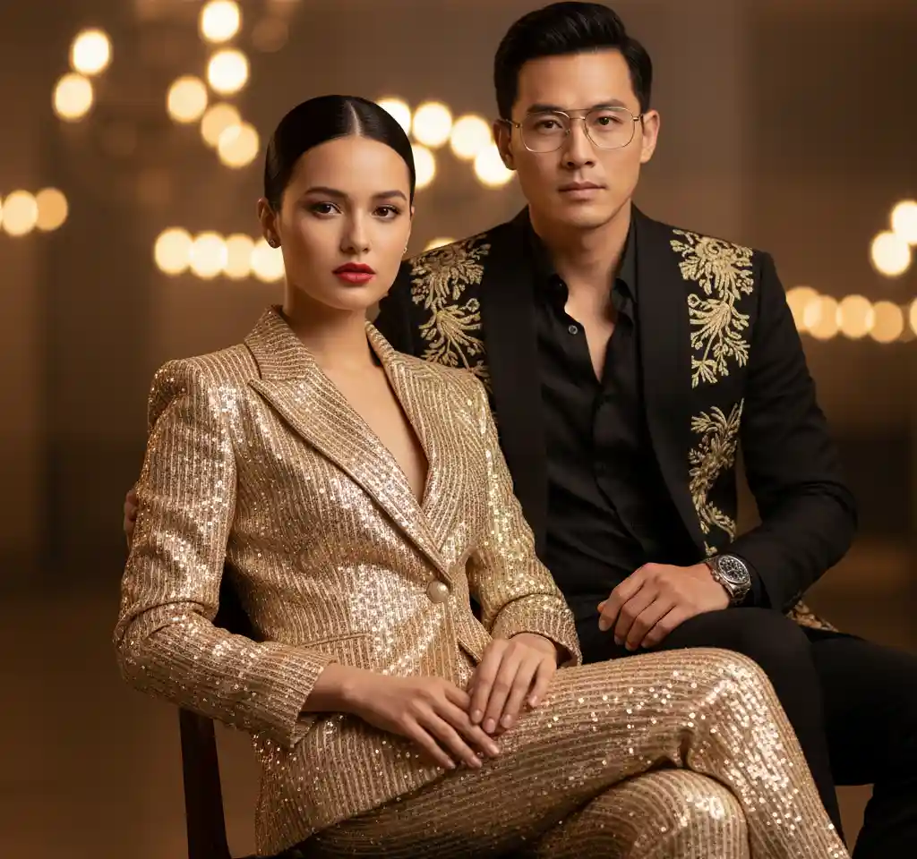 Portrait Studio Cozy AI Couple Photo Template Portrait Studio Cozy AI Couple Photo Template