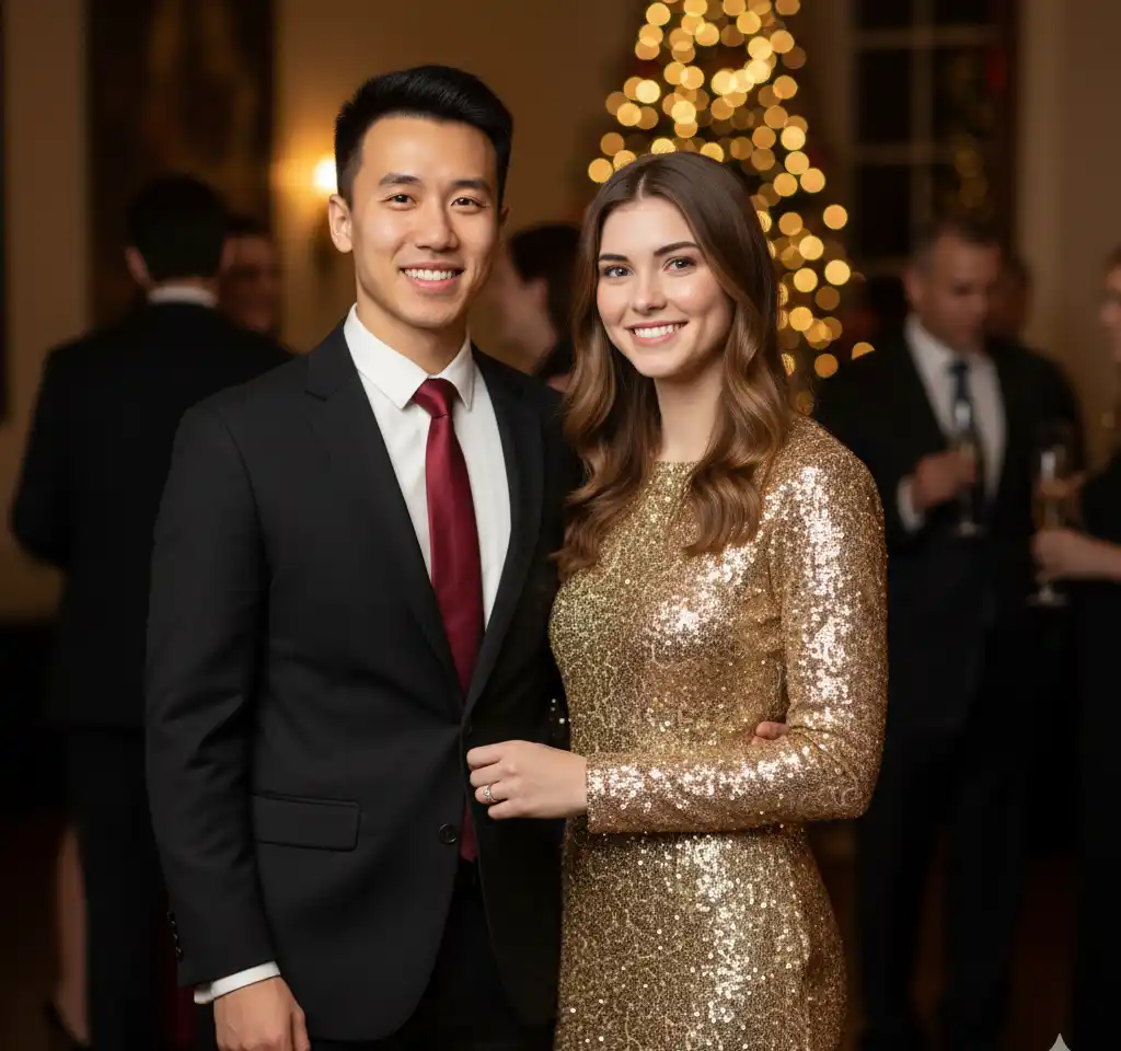 Christmas Party AI Couple Photo Template