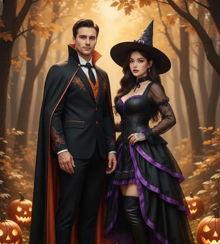 Halloween AI Couple Photo Template