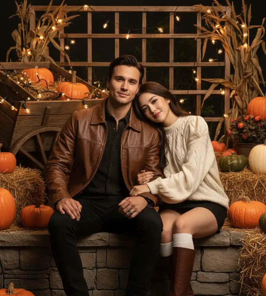 Harvest Glow Halloween AI Couple Photo Template