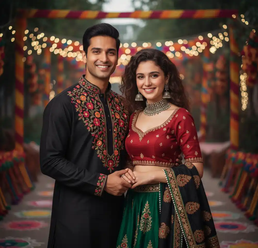 Navratri Special AI Couple Photo Template