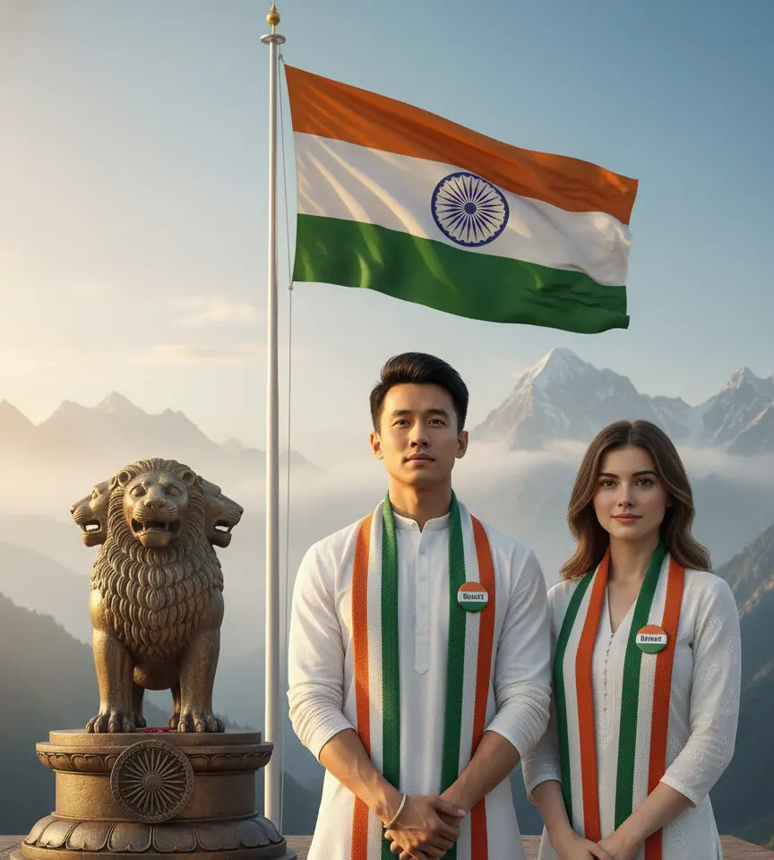 Republic Day AI Couple Photo Template