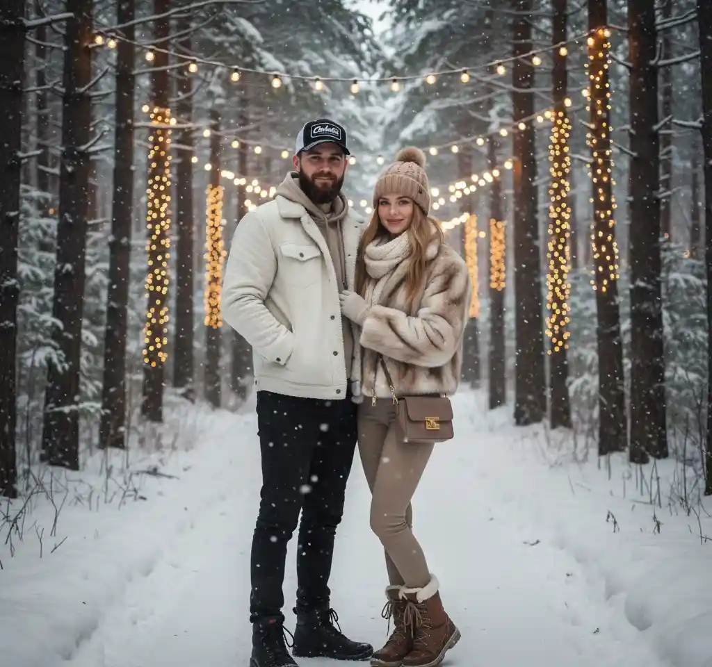 Winter Holiday AI Couple Photo Template