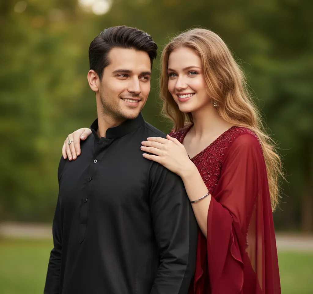 Boho Background AI Couple Photo Template