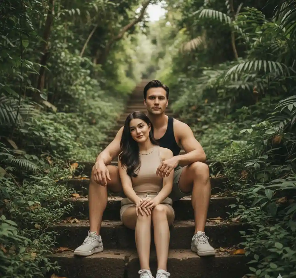 Jungle Steps AI Couple Photo Template