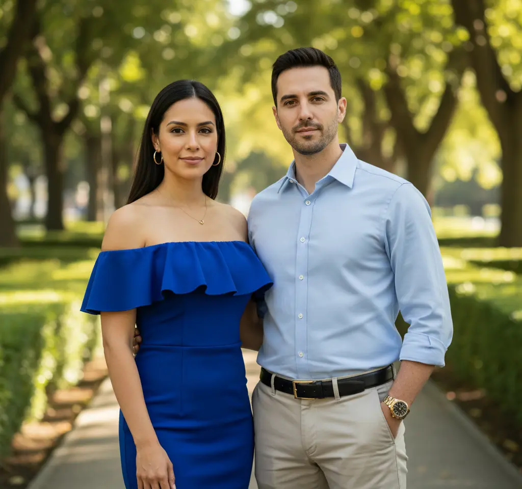Sunlit Park AI Couple Photo Template