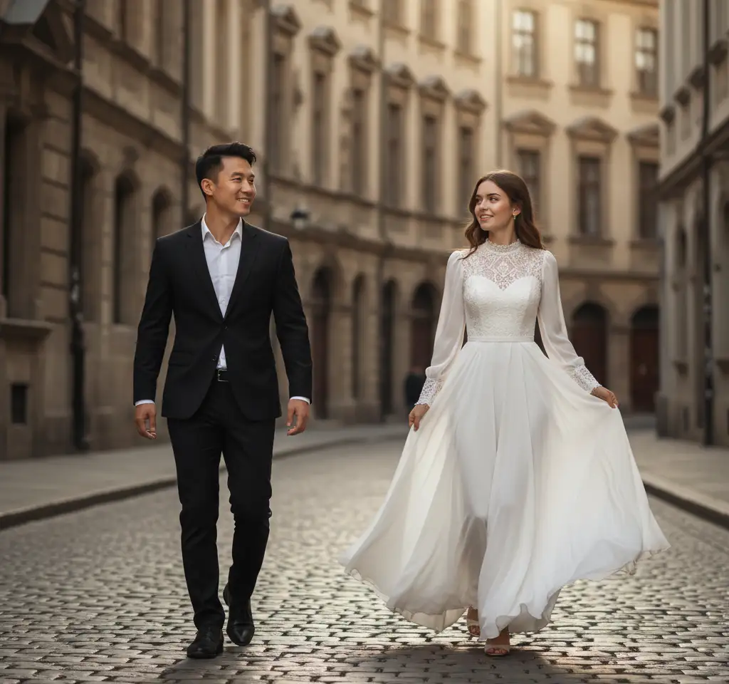 Historic City AI Couple Photo Template