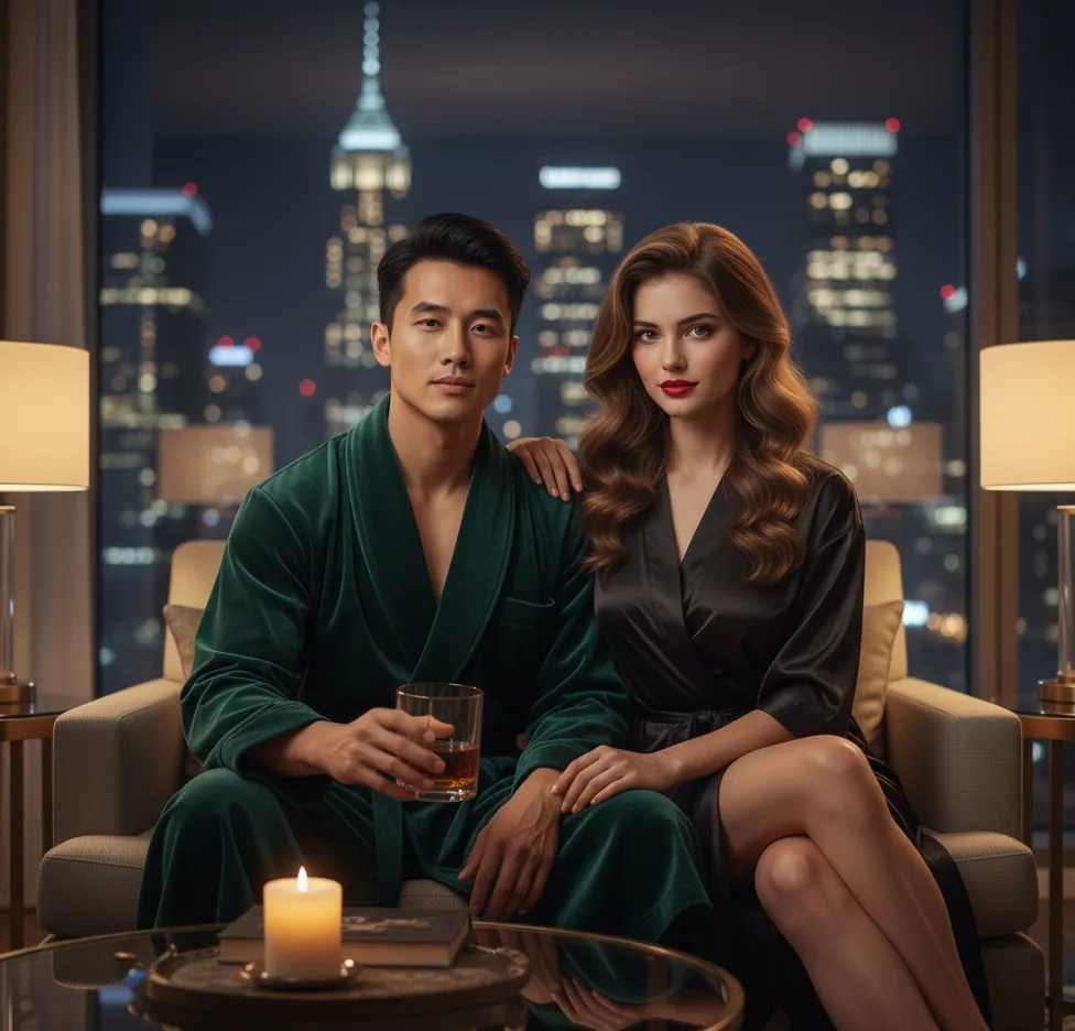 Night Cozy AI Couple Photo Template