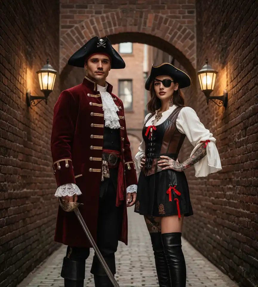 Pirate Helloween AI Couple Photo Template