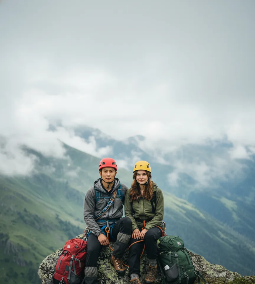 Sitting In Everest AI Couple Photo Template