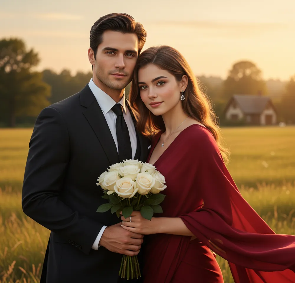 Romantic Affectionately AI Couple Photo Template