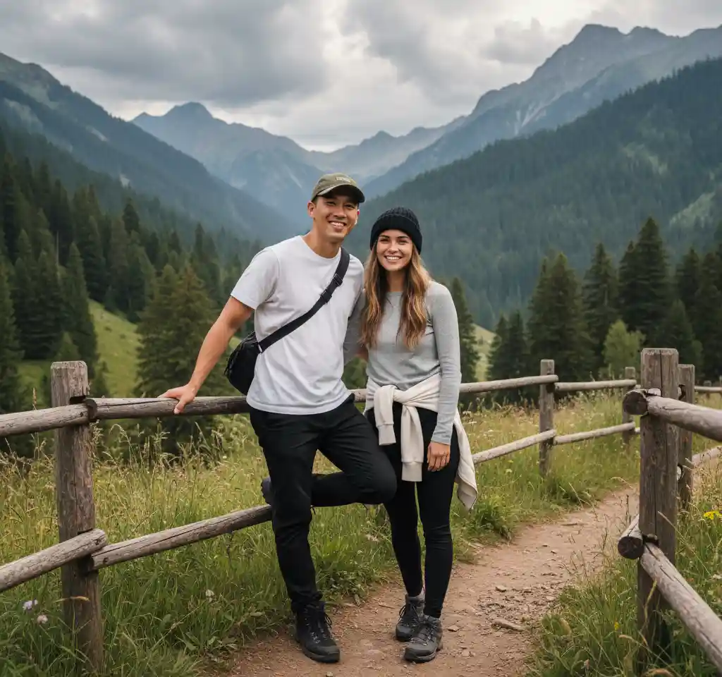 Trekking In Manali AI Couple Photo Template