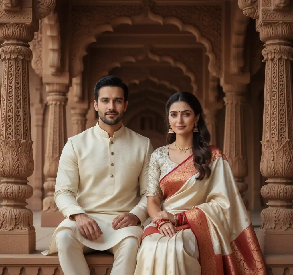 Heritage Window AI Couple Photo Template