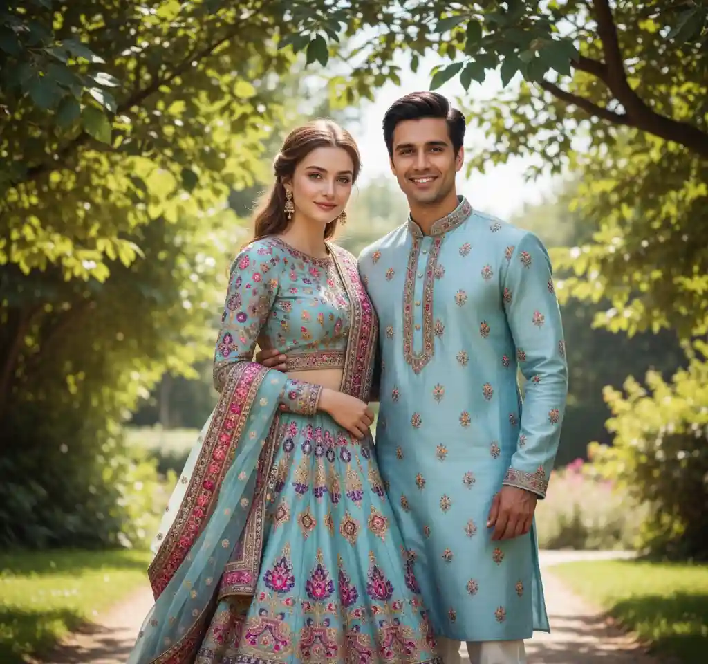 Indian Traditional AI Couple Photo Template