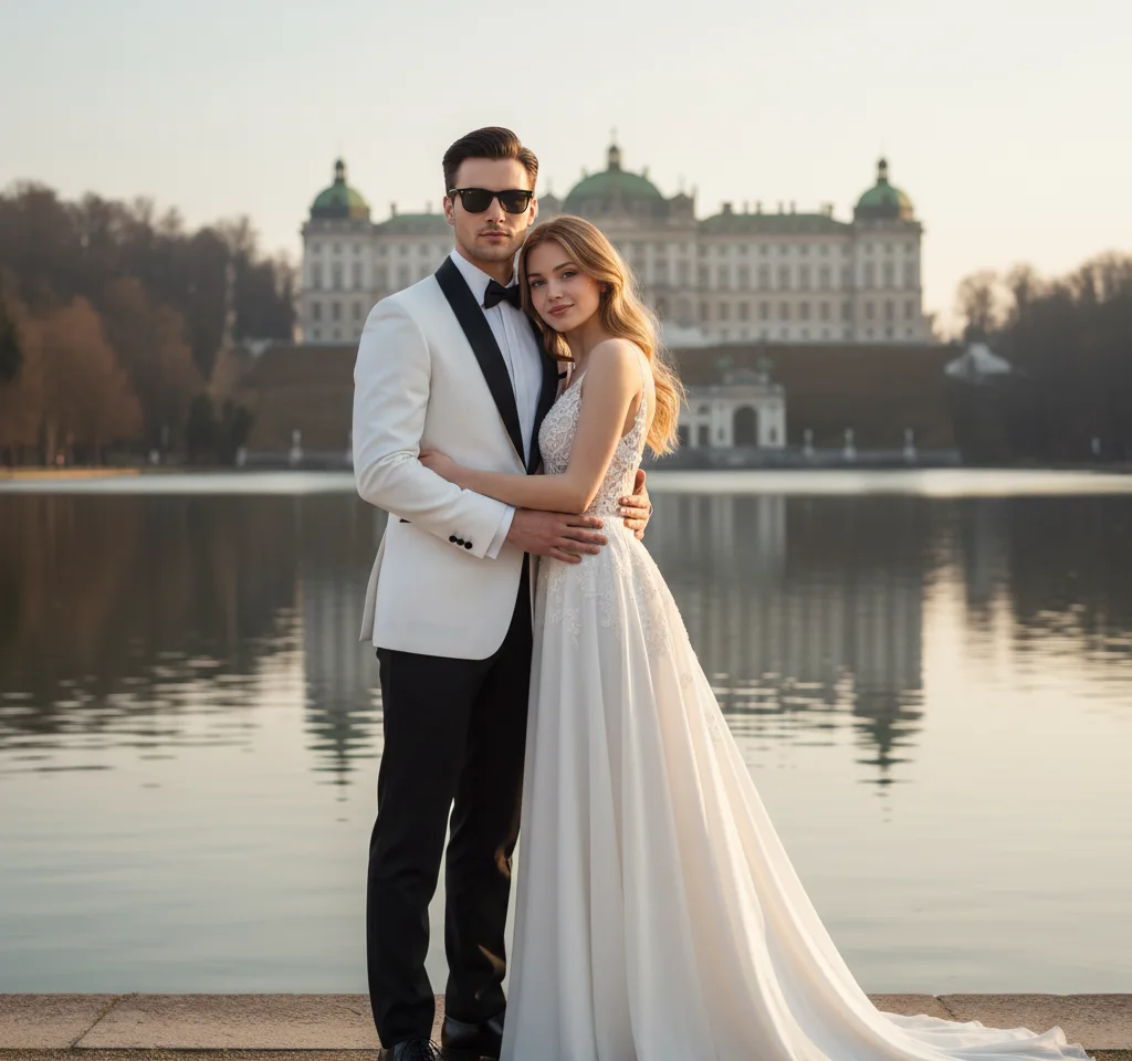 Jal Mahal AI Couple Photo Template