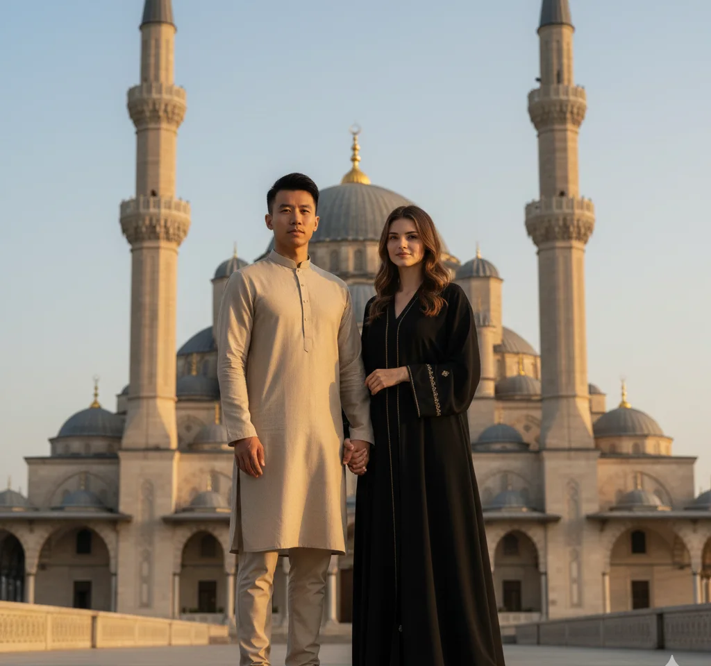Majestic Mosque AI Couple Photo Template