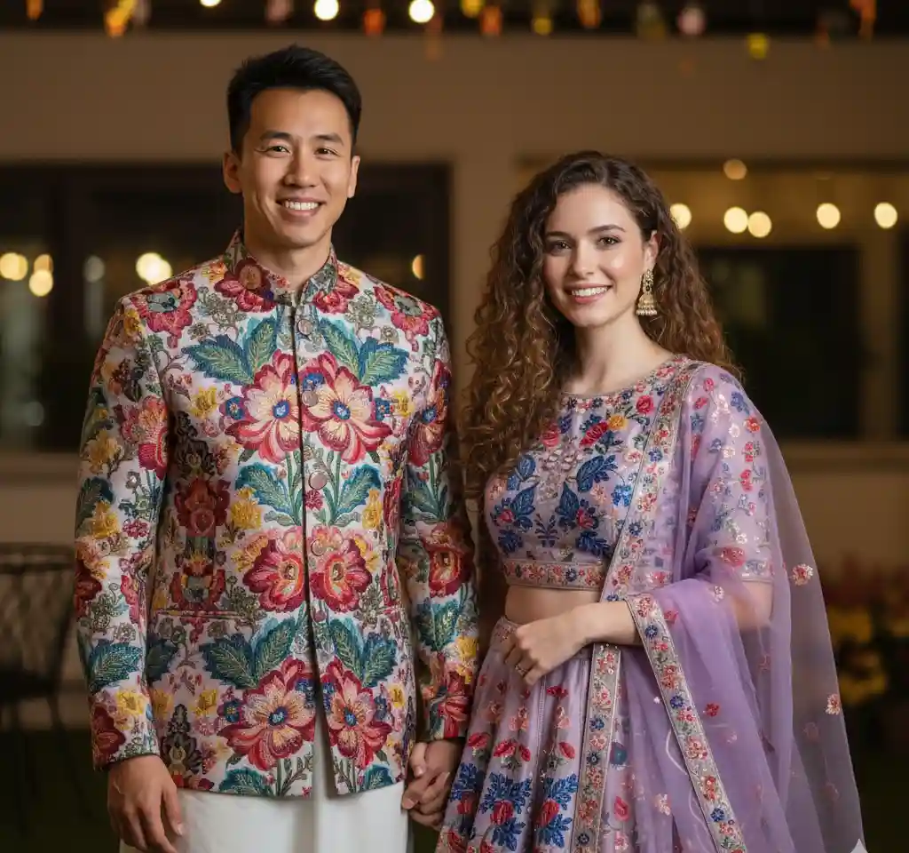 Portrait In Traditional AI Couple Photo Template