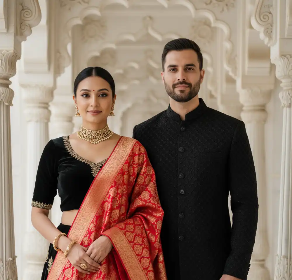 Regal Togetherness Marble AI Couple Photo Template