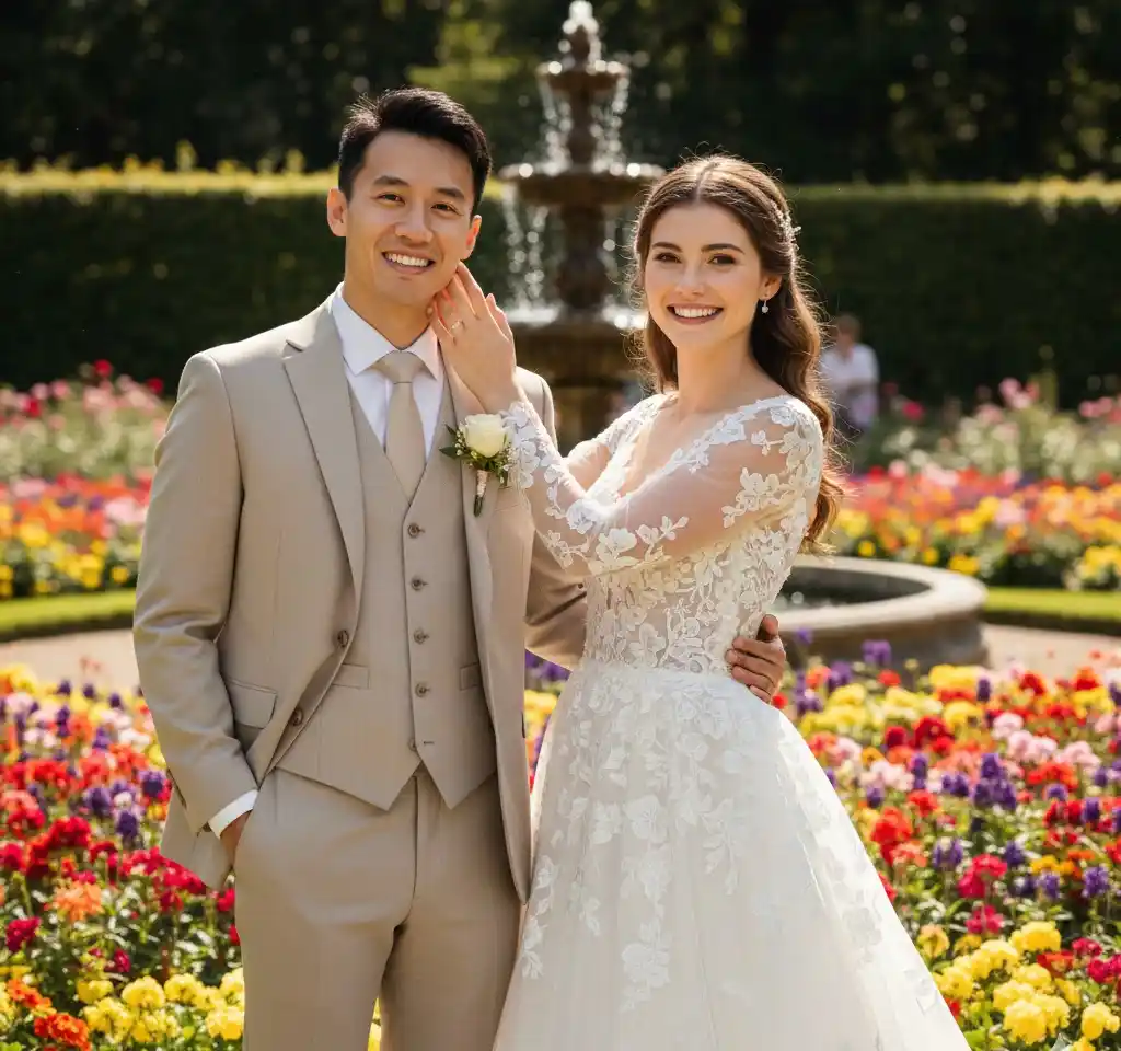 Royal Botanical Gardens AI Couple Photo Template