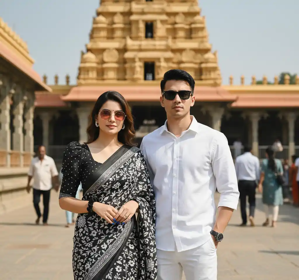 Southindian Temple AI Couple Photo Template
