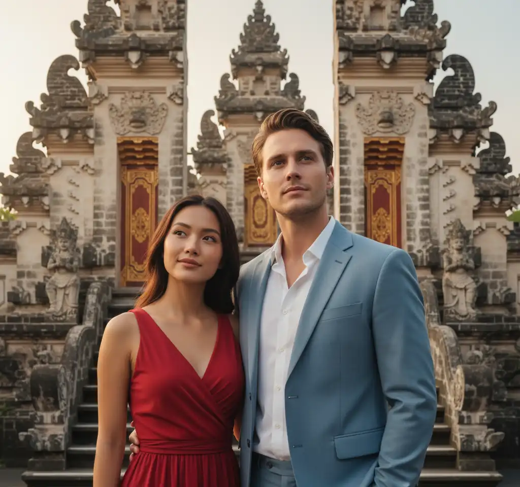 Temple Bali AI Couple Photo Template