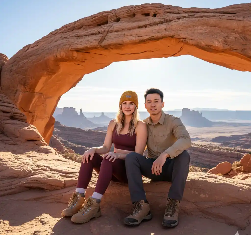 Arches National Park AI Couple Photo Template