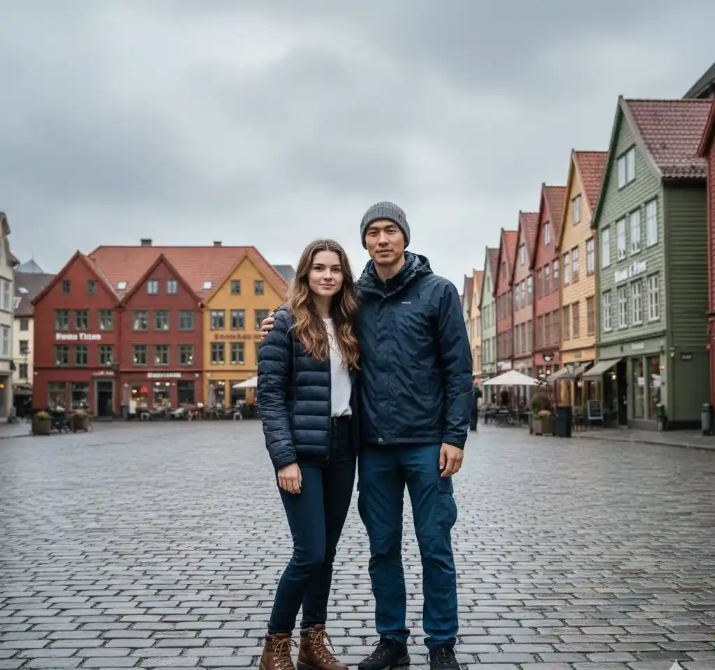 Bergen AI Couple Photo Template