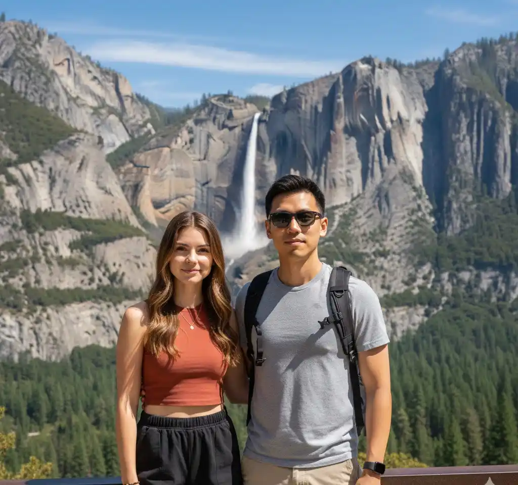 California AI Couple Photo Template