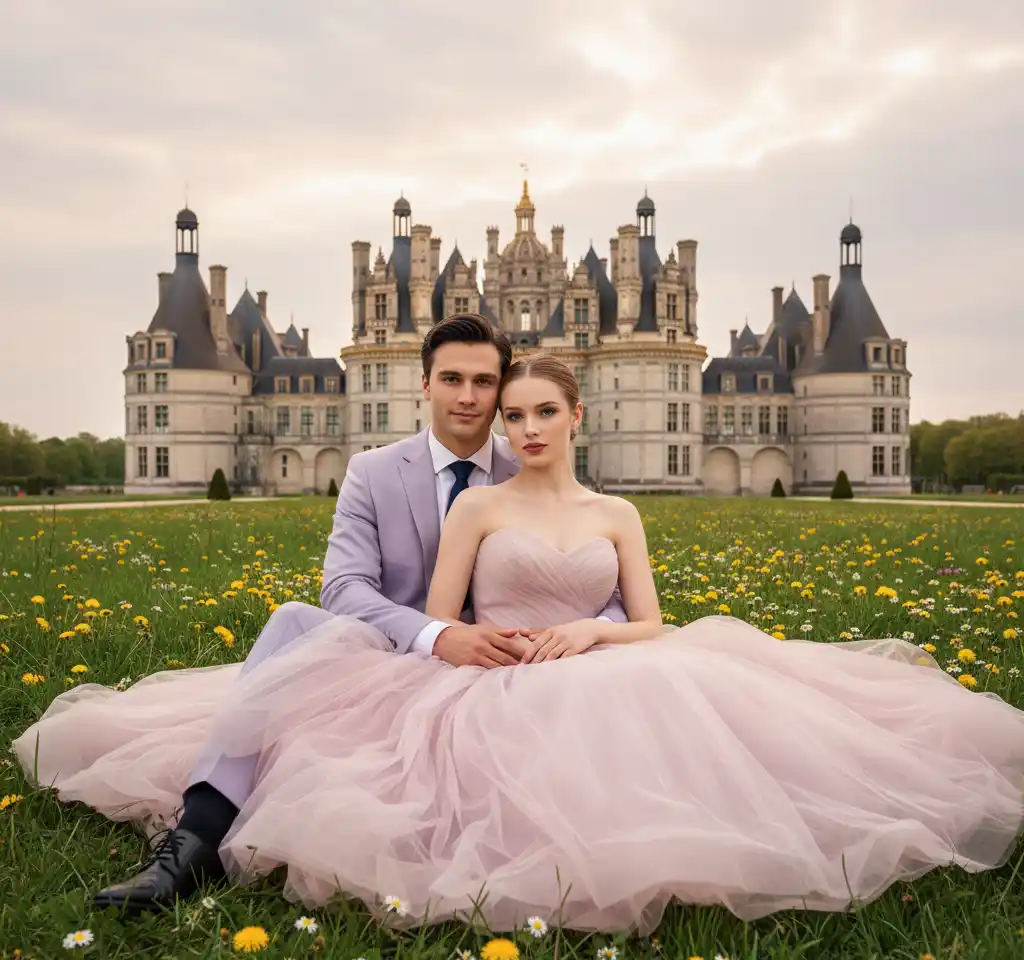 Chambord In France AI Couple Photo Template