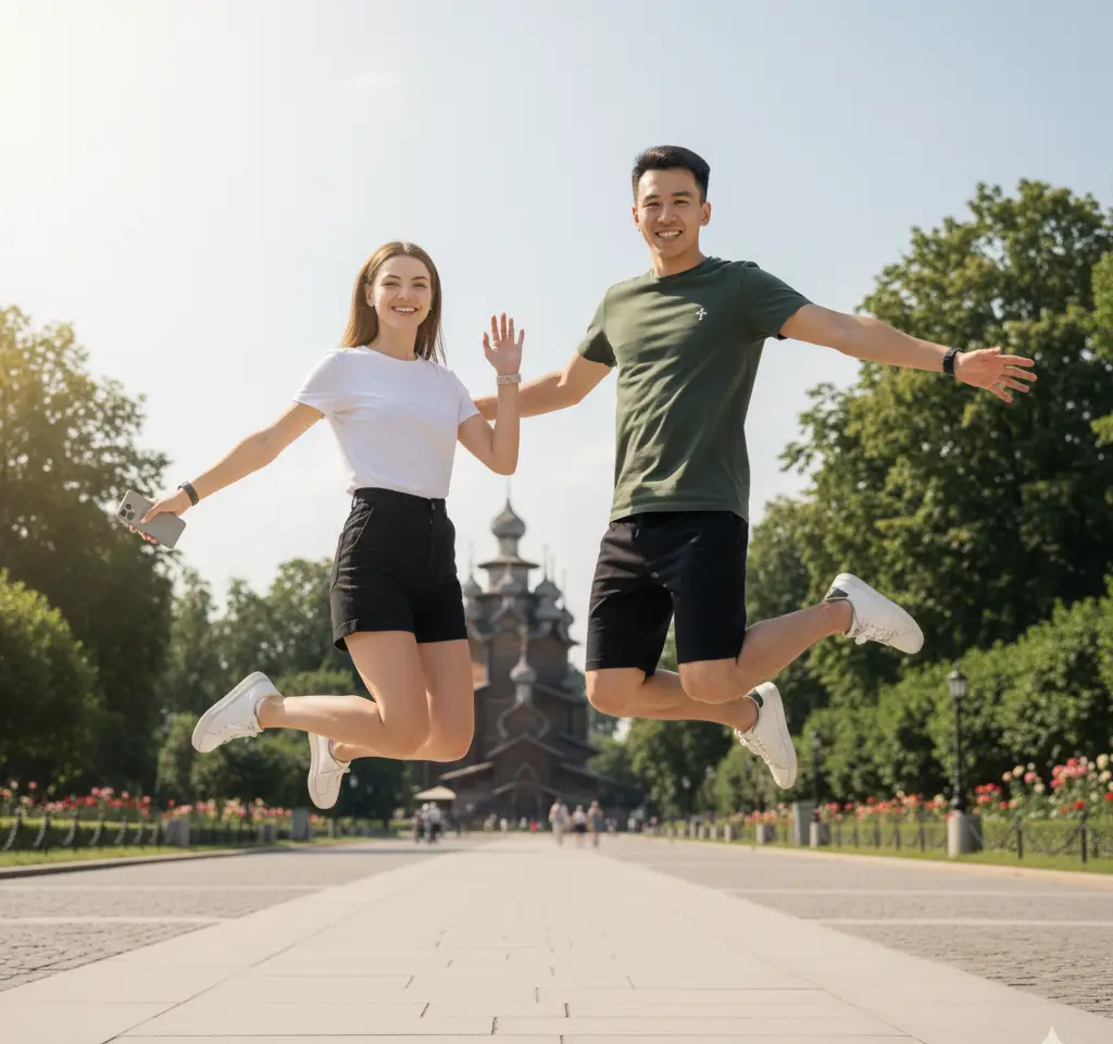 Kolomenskoye Park AI Couple Photo Template