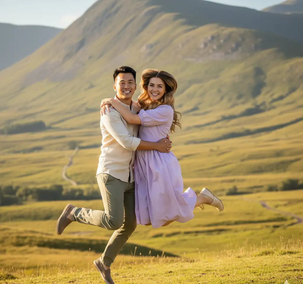 Mourne Mountains AI Couple Photo Template