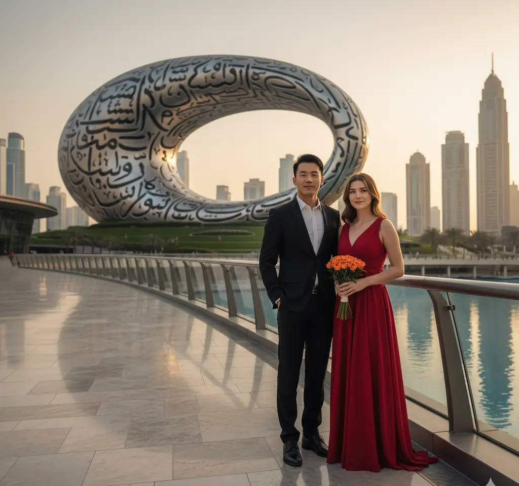 Museum Of The Future AI Couple Photo Template