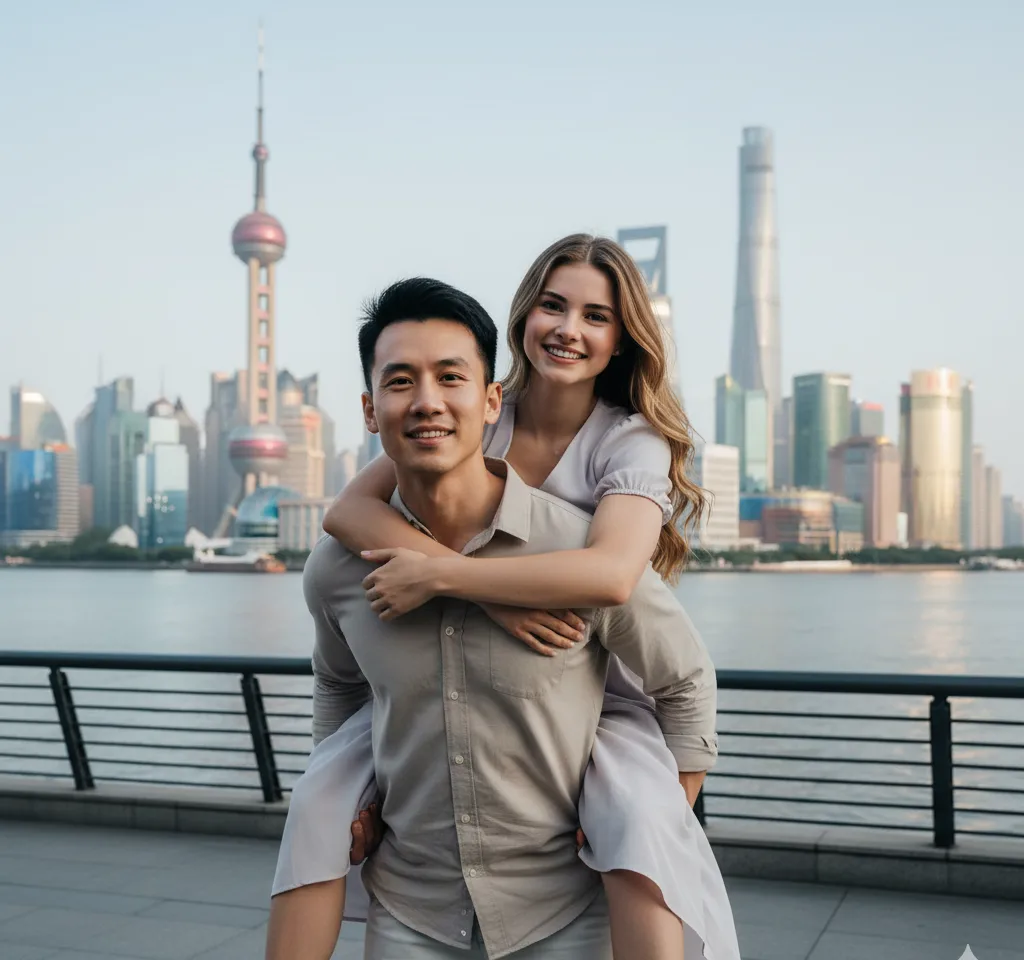 Shanghai AI Couple Photo Template