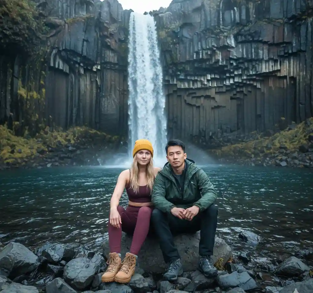 Svartifoss AI Couple Photo Template