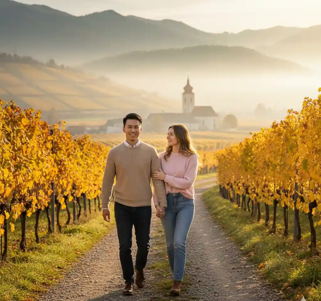Wachau Valley AI Couple Photo Template